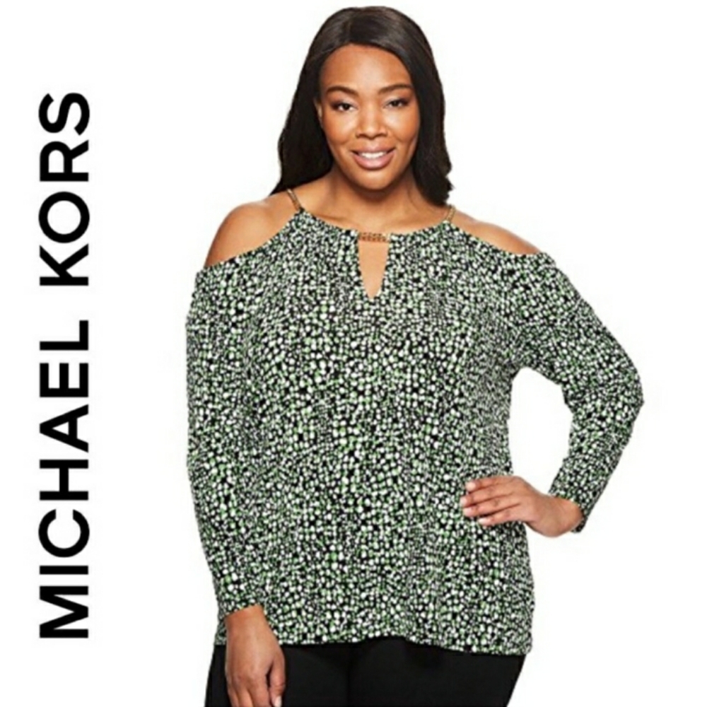 Michael Kors Cold Shoulder Top Blouse Shirt NWT